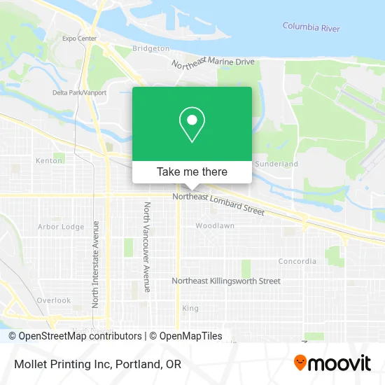 Mollet Printing Inc map