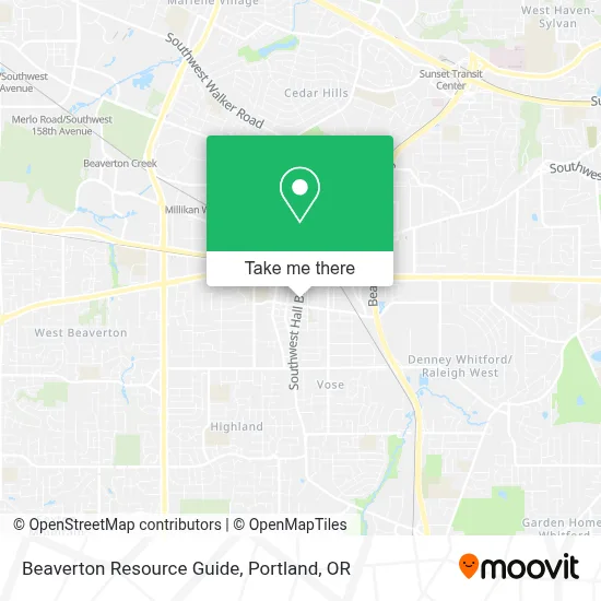 Beaverton Resource Guide map