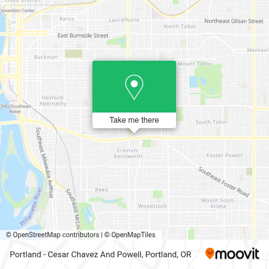 Portland - Cesar Chavez And Powell map