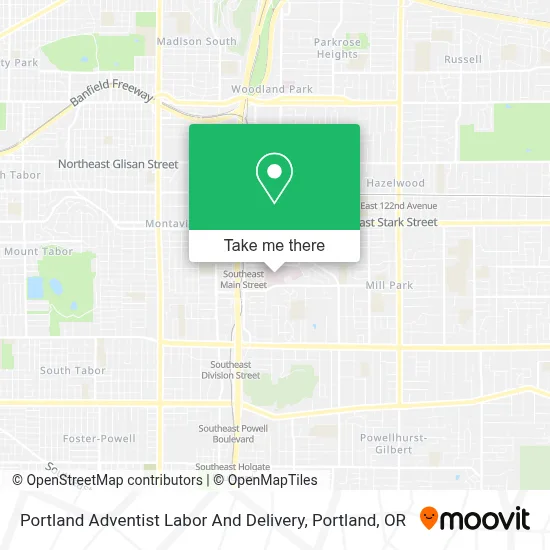 Portland Adventist Labor And Delivery map