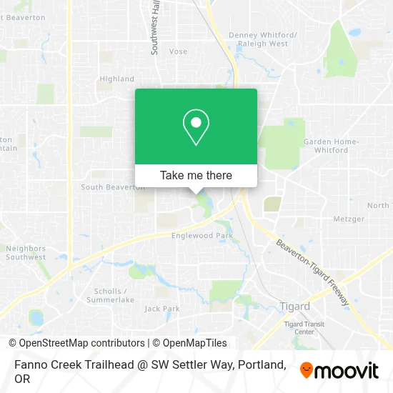 Fanno Creek Trailhead @ SW Settler Way map