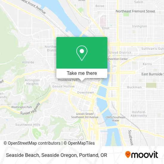 Seaside Beach, Seaside Oregon map
