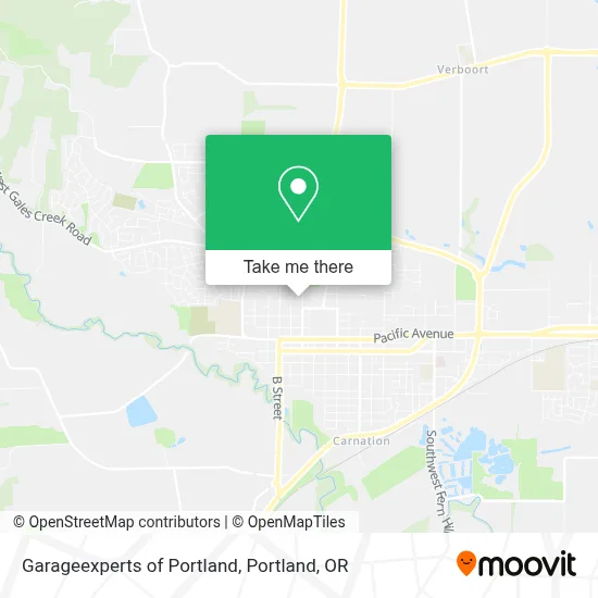 Garageexperts of Portland map