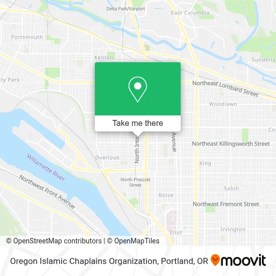 Oregon Islamic Chaplains Organization map
