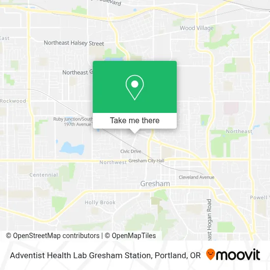 Adventist Health Lab Gresham Station map