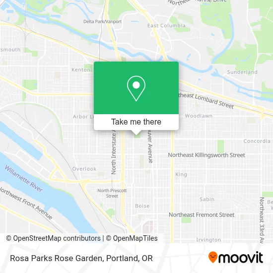 Rosa Parks Rose Garden map