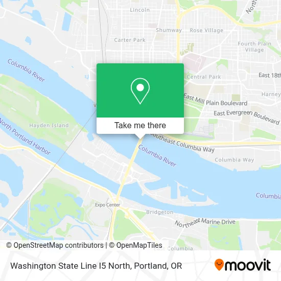 Washington State Line I5 North map