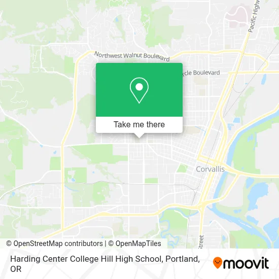 Harding Center College Hill High School map