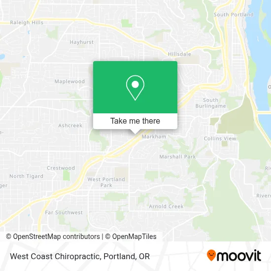 West Coast Chiropractic map