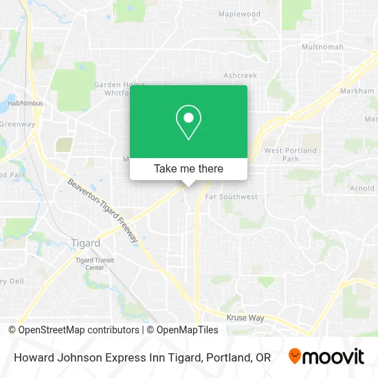 Howard Johnson Express Inn Tigard map