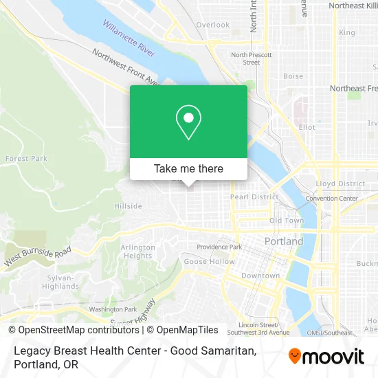 Legacy Breast Health Center - Good Samaritan map
