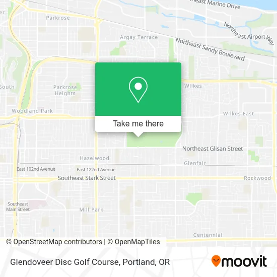 Glendoveer Disc Golf Course map