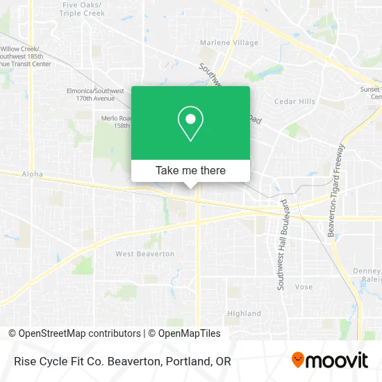 Rise Cycle Fit Co. Beaverton map