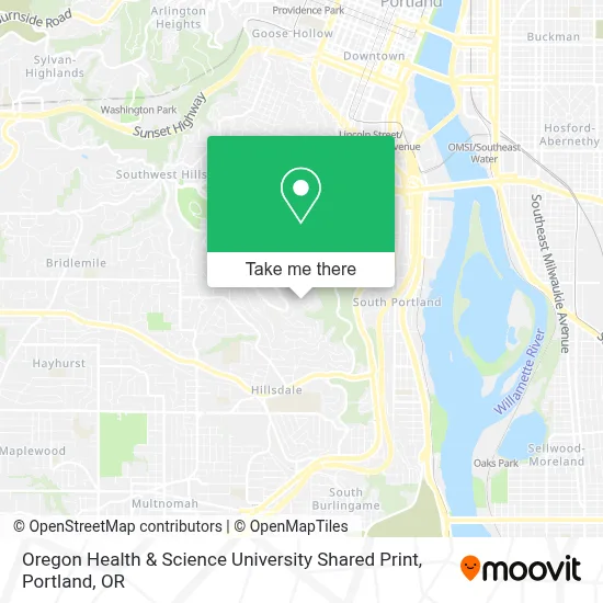 Oregon Health & Science University Shared Print map
