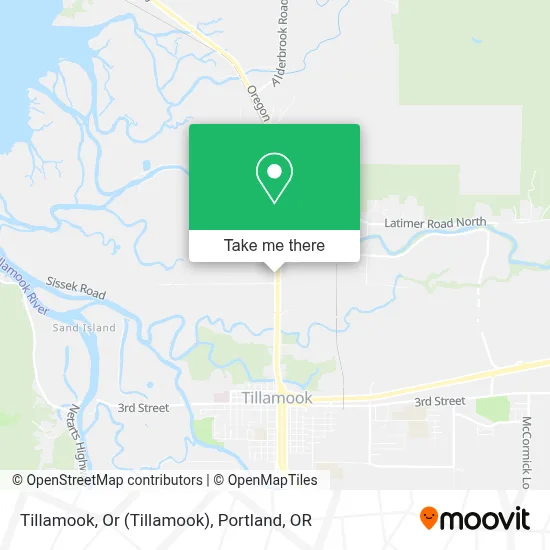 Tillamook, Or map