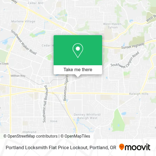 Portland Locksmith Flat Price Lockout map