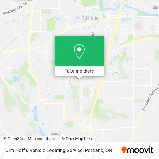 Jim Hoff's Vehicle Locating Service map