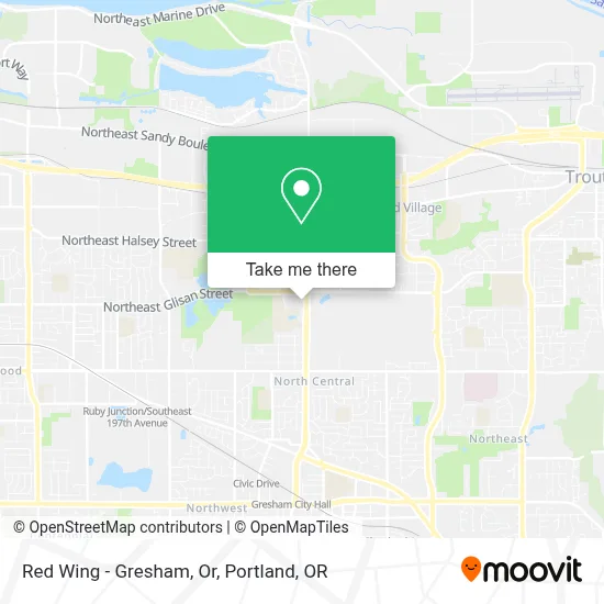 Red Wing - Gresham, Or map