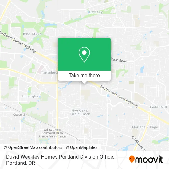 David Weekley Homes Portland Division Office map