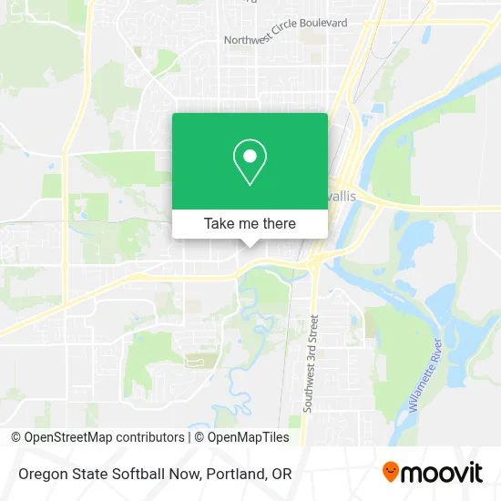Oregon State Softball Now map