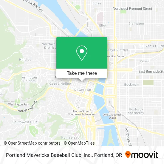 Portland Mavericks Baseball Club, Inc. map