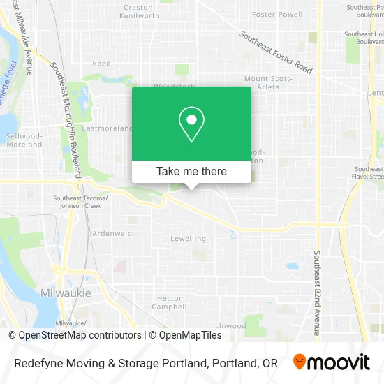 Redefyne Moving & Storage Portland map