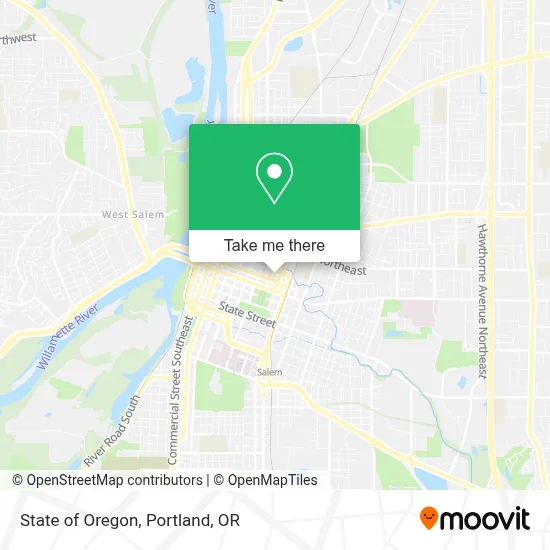 State of Oregon map