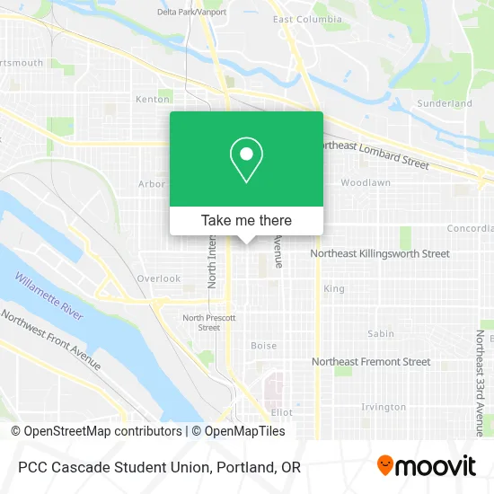 PCC Cascade Student Union map