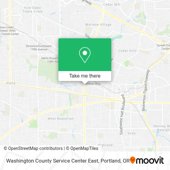 Washington County Service Center East map