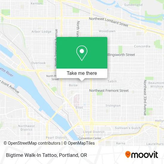 Bigtime Walk-In Tattoo map