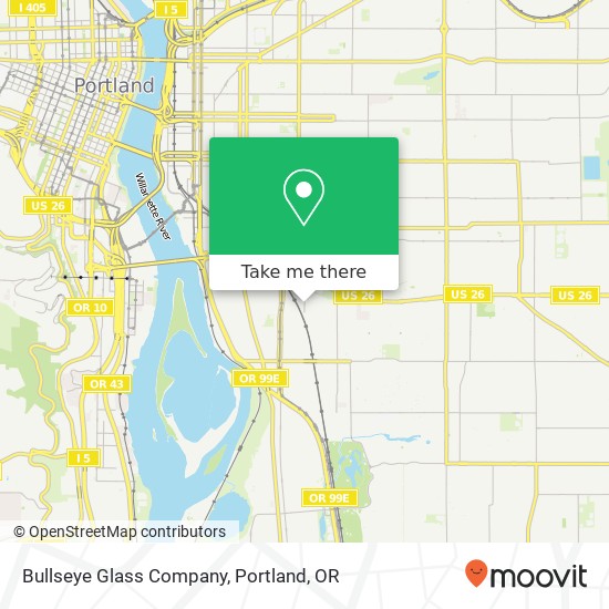 Mapa de Bullseye Glass Company