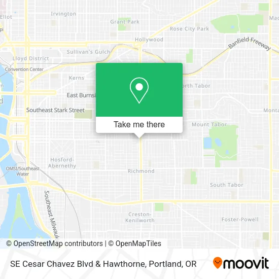 SE Cesar Chavez Blvd & Hawthorne map