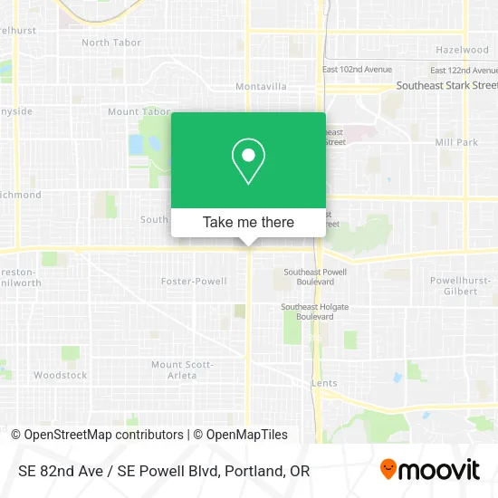Mapa de SE 82nd Ave / SE Powell Blvd