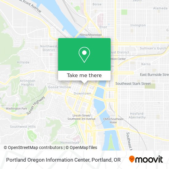 Portland Oregon Information Center map