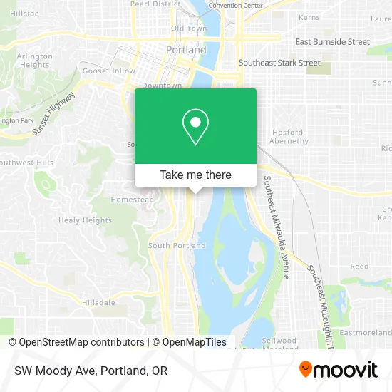 Mapa de SW Moody Ave