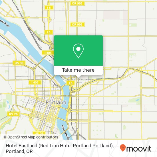 Hotel Eastlund (Red Lion Hotel Portland Portland) map