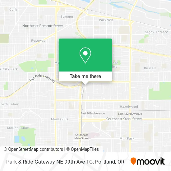 Mapa de Park & Ride-Gateway-NE 99th Ave TC