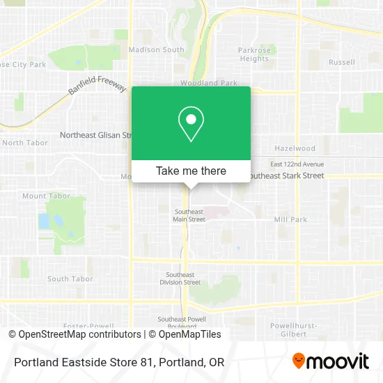 Portland Eastside Store 81 map
