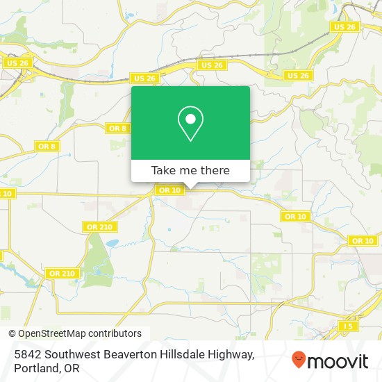 5842 Southwest Beaverton Hillsdale Highway map
