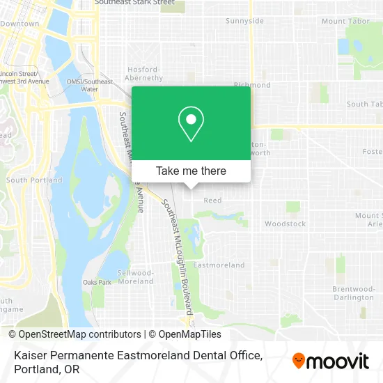 Kaiser Permanente Eastmoreland Dental Office map