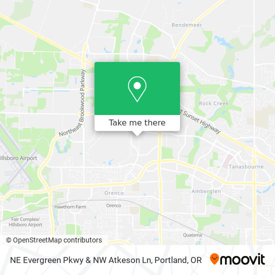 NE Evergreen Pkwy & NW Atkeson Ln map