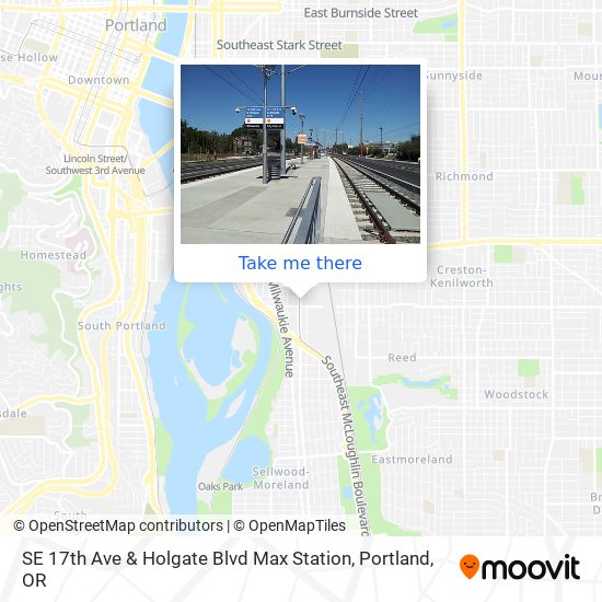 Mapa de SE 17th Ave & Holgate Blvd Max Station