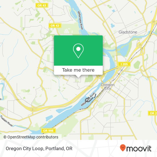 Oregon City Loop map