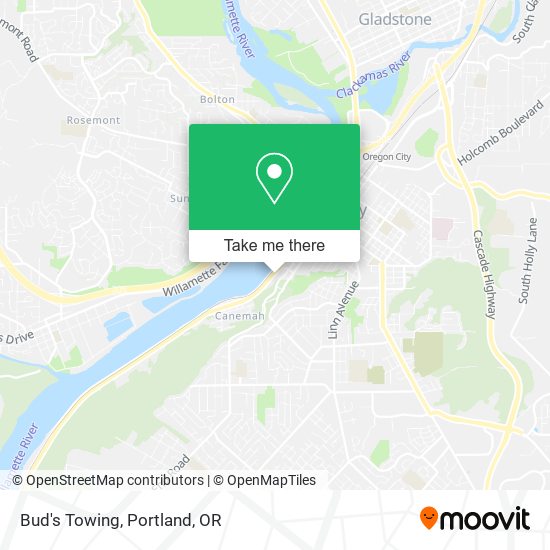 Bud's Towing map