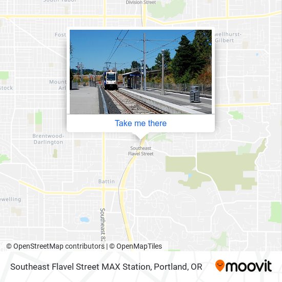 Southeast Flavel Street MAX Station map