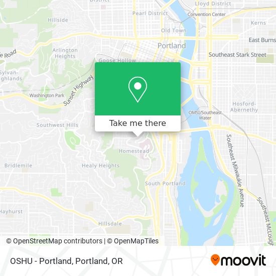 OSHU - Portland map