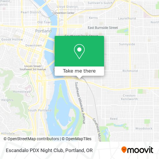 Escandalo PDX Night Club map