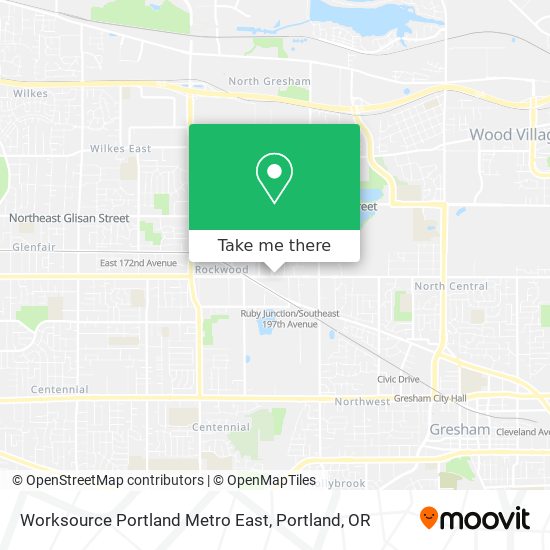 Mapa de Worksource Portland Metro East