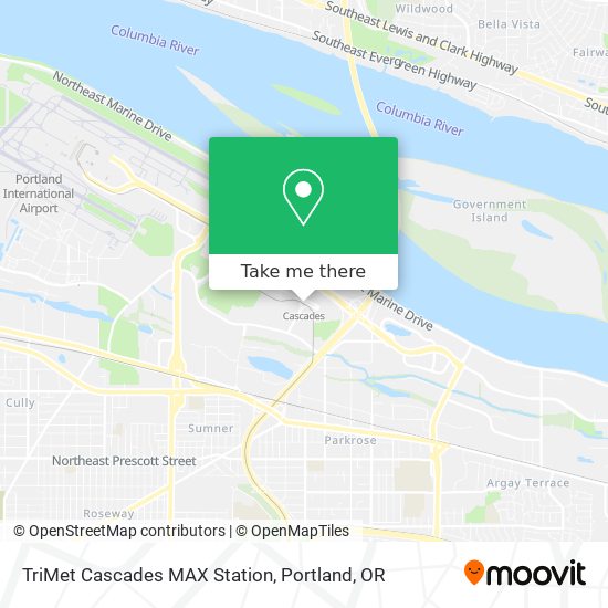 TriMet Cascades MAX Station map