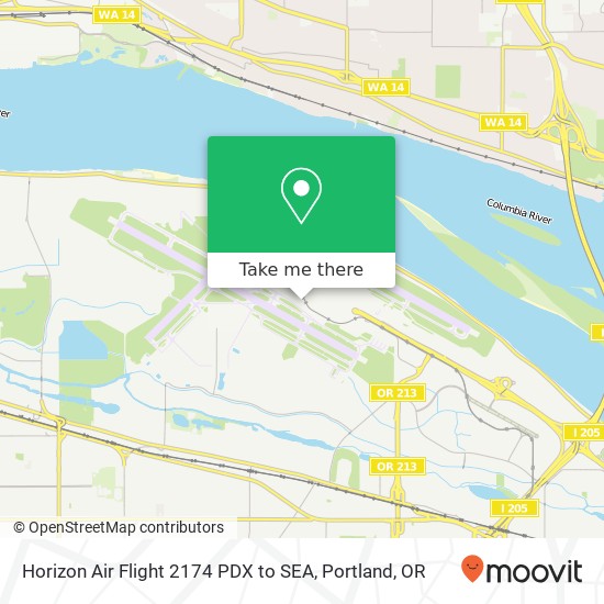 Mapa de Horizon Air Flight 2174 PDX to SEA